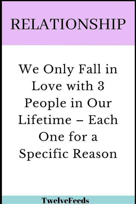 We Only Fall in Love with 3 People in Our Lifetime